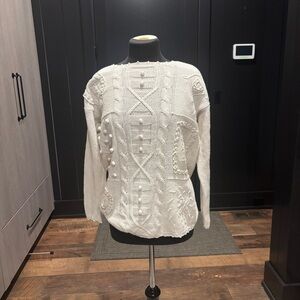 Vintage White 100% cotton Made in the USA sweater.